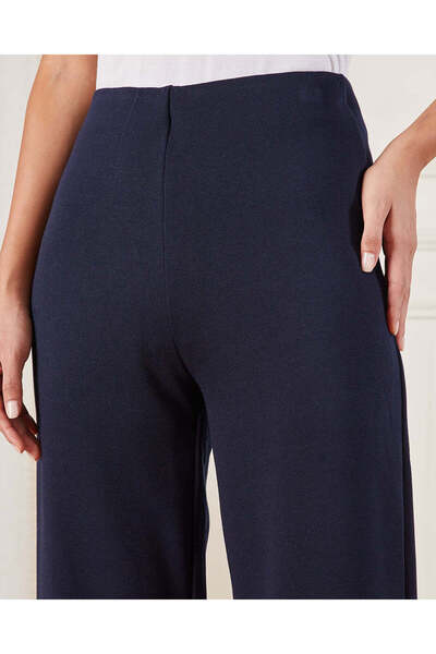 REDTAG Women Navy Wide Leg Trousers