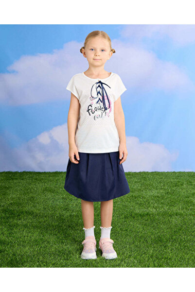REDTAG Girls White And Navy Casual Set (2 Piece)