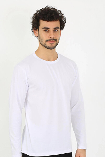 alfa expres Clothing Men's Crew Neck Long Sleeve White Undershirt