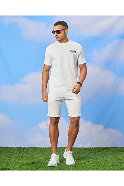 REDTAG Men Ivory Smart Shorts