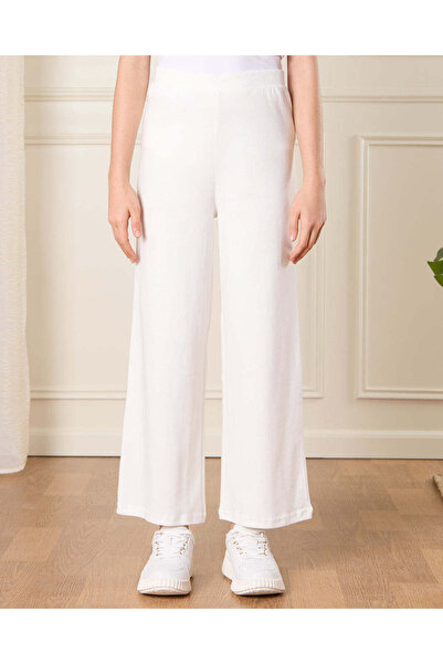 REDTAG Senior Girls White Wide Leg Pants