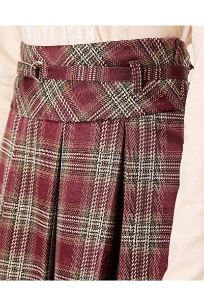 REDTAG Senior Girls Brown Pleated Skirt