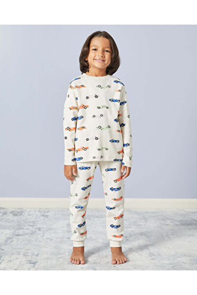 REDTAG Boys Ivory Car Print Pyjams Set (2 Piece)