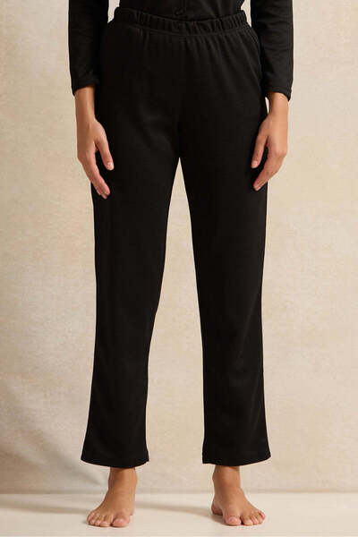 REDTAG Women Black Solid Pyjama Set (2 Piece)