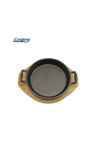 Heinner Pure Cast Iron Serving Pan with Wooden Holder, Ø20 cm - Cooking by