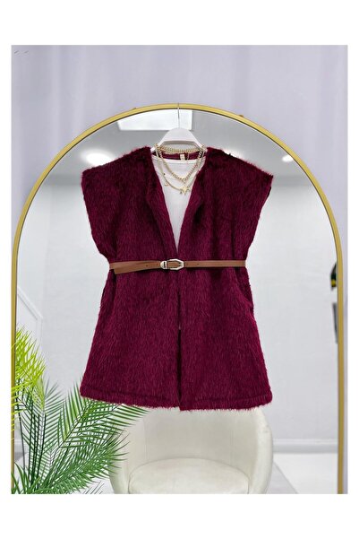 YEDİLALE Belted Short Fur Vest [Only the Vest and Belt Are Included in the Price]