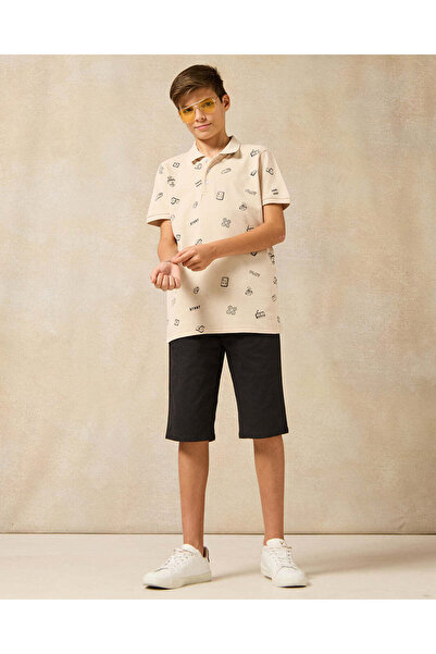 REDTAG Senior Boys Black Table Shorts