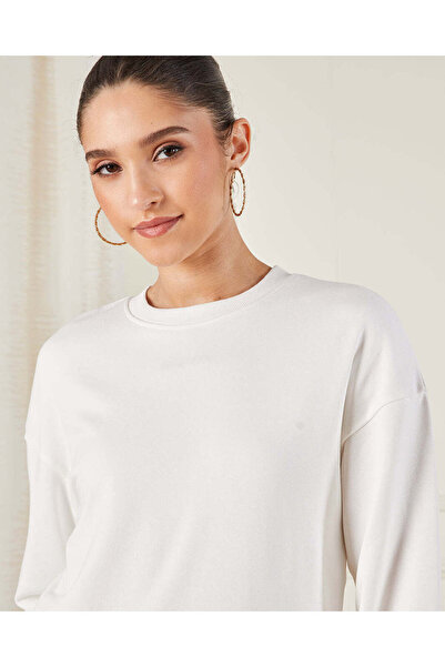 REDTAG Women Ivory Basic Sweatshirt