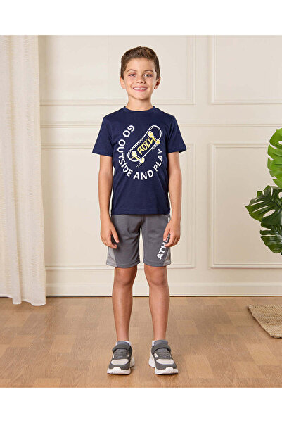 REDTAG Boys Grey Active Shorts