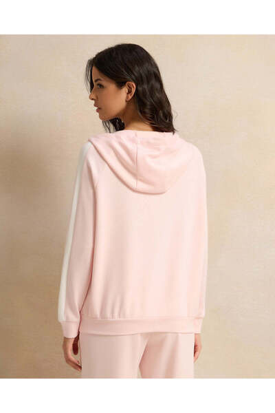 REDTAG Women Pink Hooded Sweatshirt