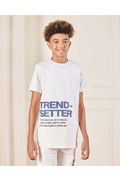 REDTAG Senior Boys White Trend Setter Casual Set (2 Piece)