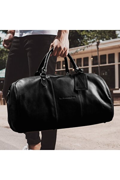 The Chesterfield Brand The Chesterfield Brand unisex travel bag, made of soft leather, William, Black