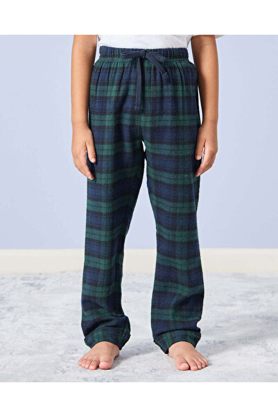 REDTAG Boys Green And Navy Checkered Pyjama Set (2 Piece)