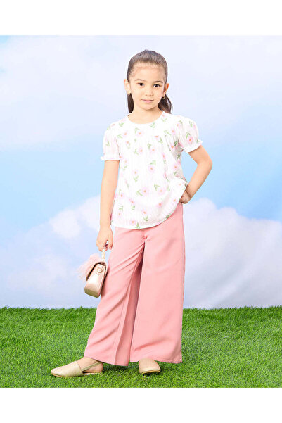 REDTAG Girls Pink Flared Trouser