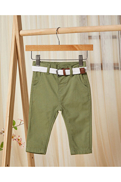 REDTAG بنطال دوبي زيتوني للأولاد الرضع بحزام