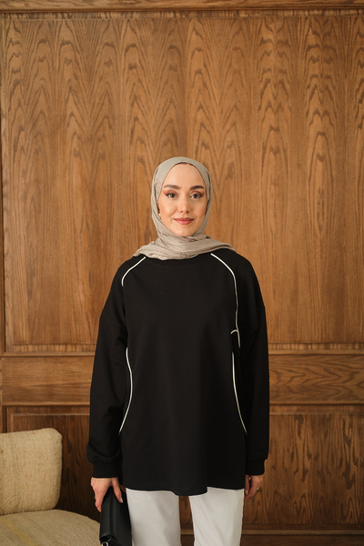 LOCCO Women's Line Detail Tunic Black