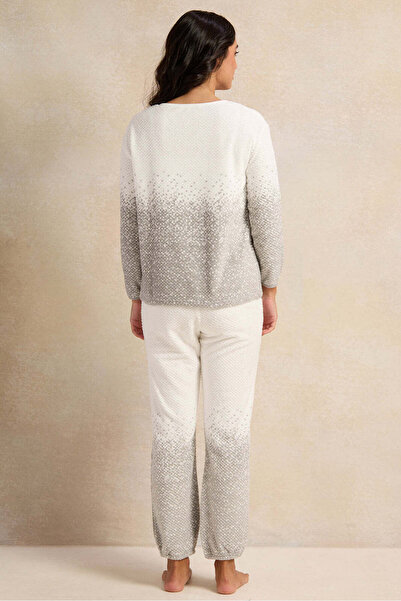 REDTAG Women White And Grey Pyjama Set (2 Piece)