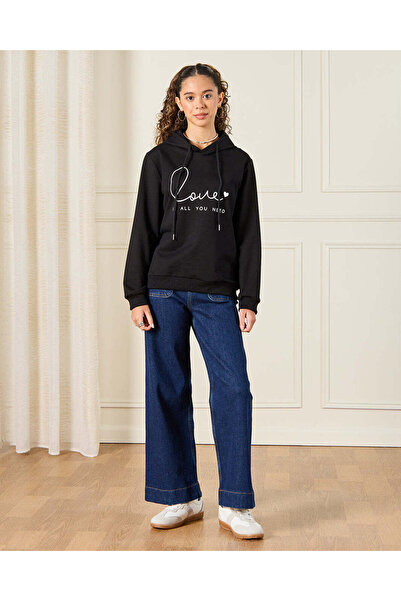 REDTAG Senior Girls Love Print Sweatshirt