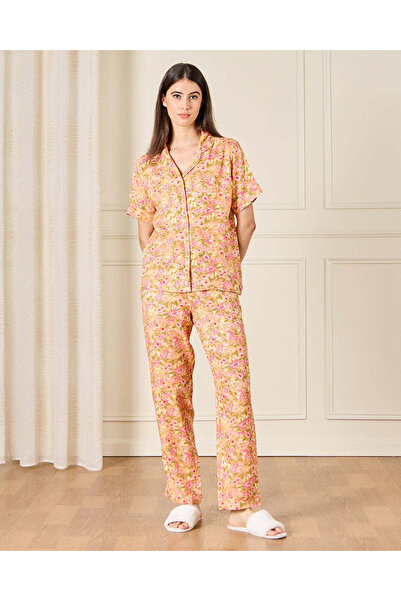 REDTAG طقم بيجامة برتقالية اللون للنساء (قطعتين)