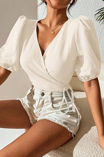 StreetWear Outlet Women's Casual Blouse with Puff (Butterfly) Sleeves