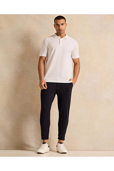 REDTAG Men Black Plain Trousers