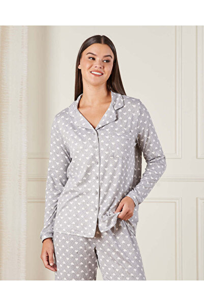 REDTAG Women Grey All Over Printed Pyjama Set (2 Piece)