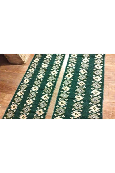OEM 1+1 Traditional Rugs, 60 x 150 cm, Green and Cream, Rustic 2