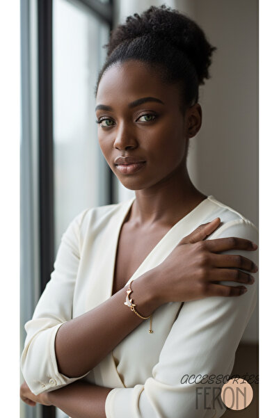 Feron accessories سوار نسائي من الذهب الوردي مع شكل دولفين CRM108