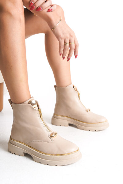 Lively Stylish Γυναικεία μποτάκια Zeta με μεταλλικό φερμουάρ μπροστά