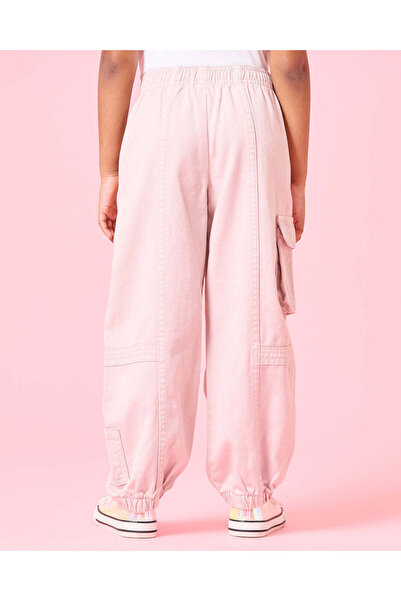 REDTAG Girls Pink Cargo Pocket Trousers
