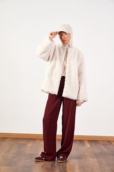 Mevra Soft Fur Coat Ecru
