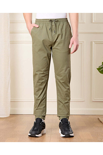 REDTAG Senior Boys Olive Pull On Table Joggers