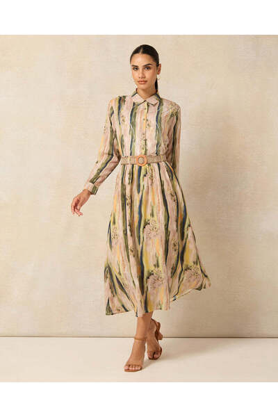 REDTAG Women Beige Floral Printed Skirt