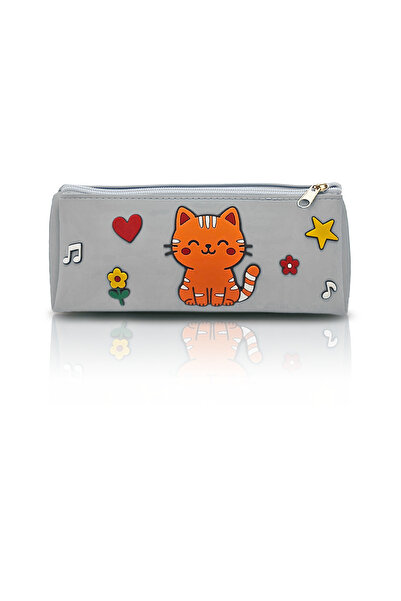 omilife Cat Design Pvc Pencil Case – Durable Silicone Construction, Stylish and Practical Storage Box for Kids