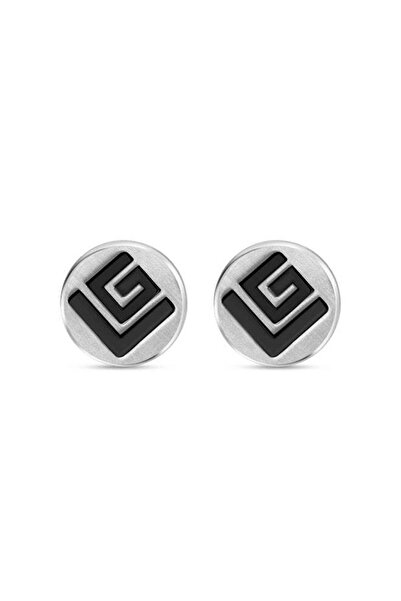 Guy Laroche Thibault Silver & Black Cufflink for Men