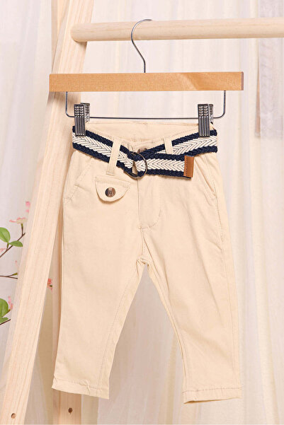 REDTAG Infant Boys Beige Belted Trousers