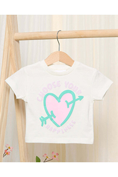 REDTAG Infant Girls White Heart Print Short Set (2 Piece)