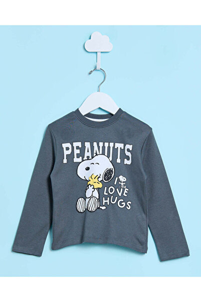 REDTAG Infant Boys Grey Snoopy Pyjama Set (2 Piece)