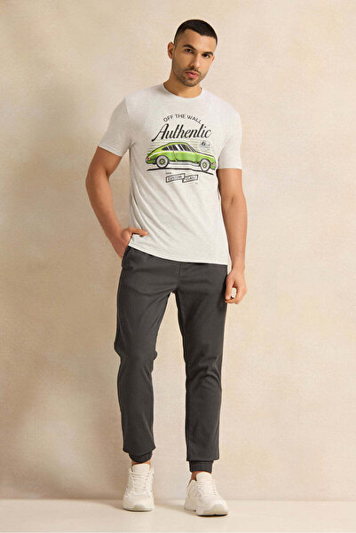 REDTAG Men Grey Twill Joggers