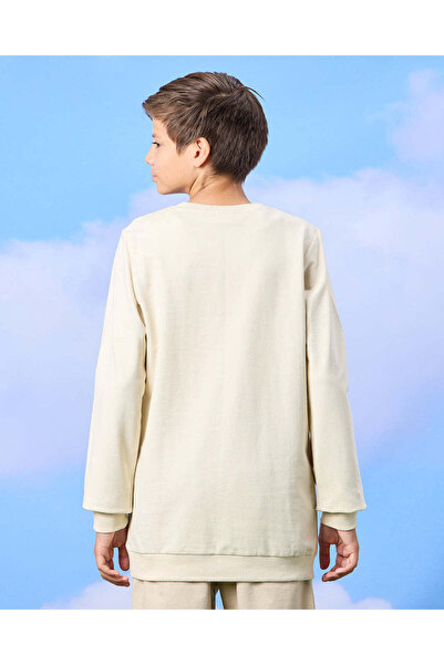 REDTAG Senior Boys Cream And Olive Sweatshirt Set (2 Piece)