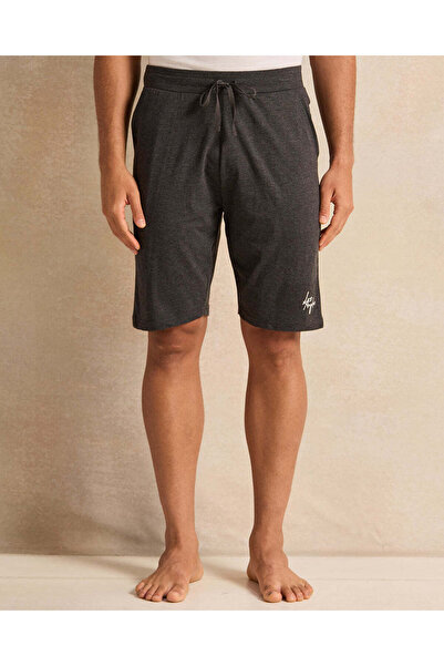 REDTAG Men Black And Charcoal Plain Pyjama Shorts Set (2 Piece)