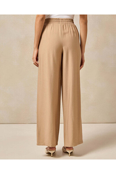 REDTAG Women Beige Wide Leg Trouser