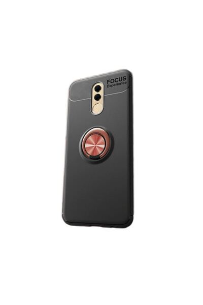 LC.IMEEKE Slim Silicone Case with Gold Ring Holder for iPhone 8 Plus - Black