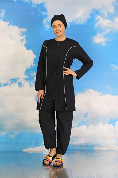 alfa expres Clothing Women's Full Hijab Navy Blue Swimsuit