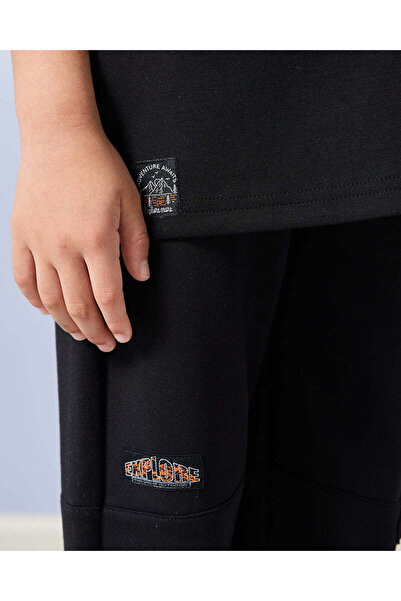 REDTAG Boys Black Print Active Set (2 Piece)