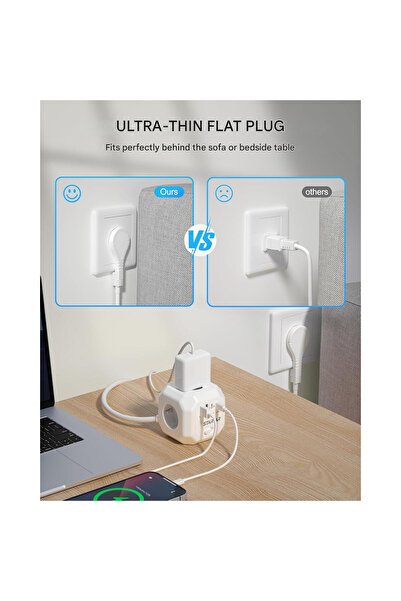 STARYAR Prelungitor Cub 4 Prize + 2 USB-A & 2 USB-C PD 35W, 4000W, 2m, Alb