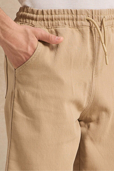 REDTAG Senior Boys Beige Pull-On Denim Shorts