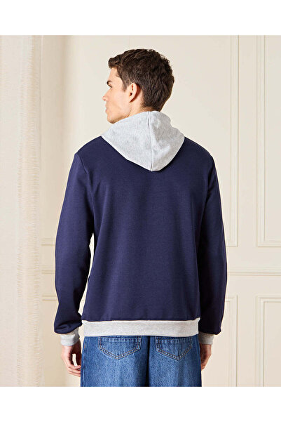 REDTAG Men Blue Printed Sweatshirt