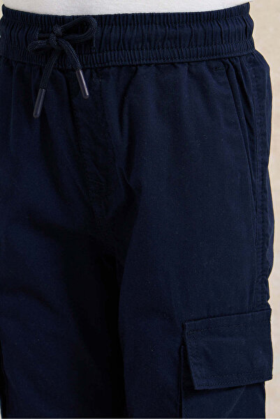 REDTAG Boys Navy Soft Cargo Pocket Joggers