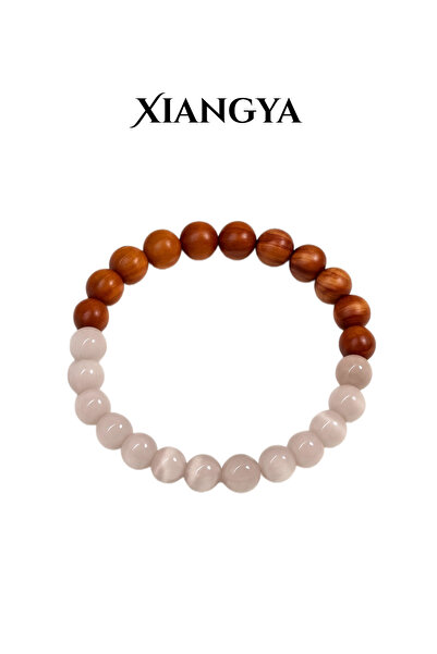 XIANGYA سوار من الخرز - أساور عين القط الأرجوانية مع الثوجا ｜ التوازن الدافئ